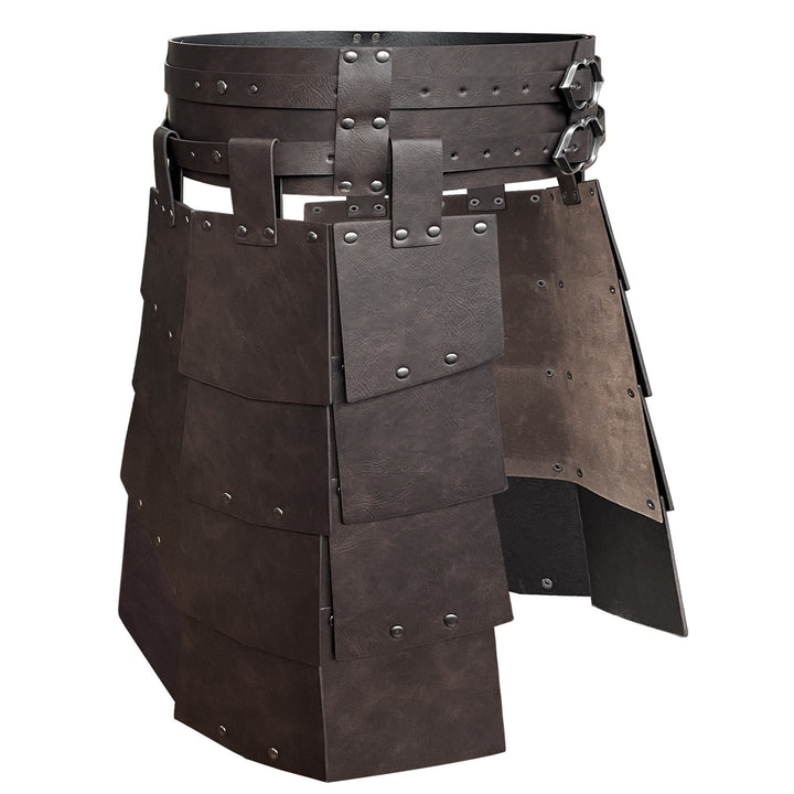 WorldNorse Edgy Mehrplatten-Rockrüstung mit Nieten - Braun - image 5