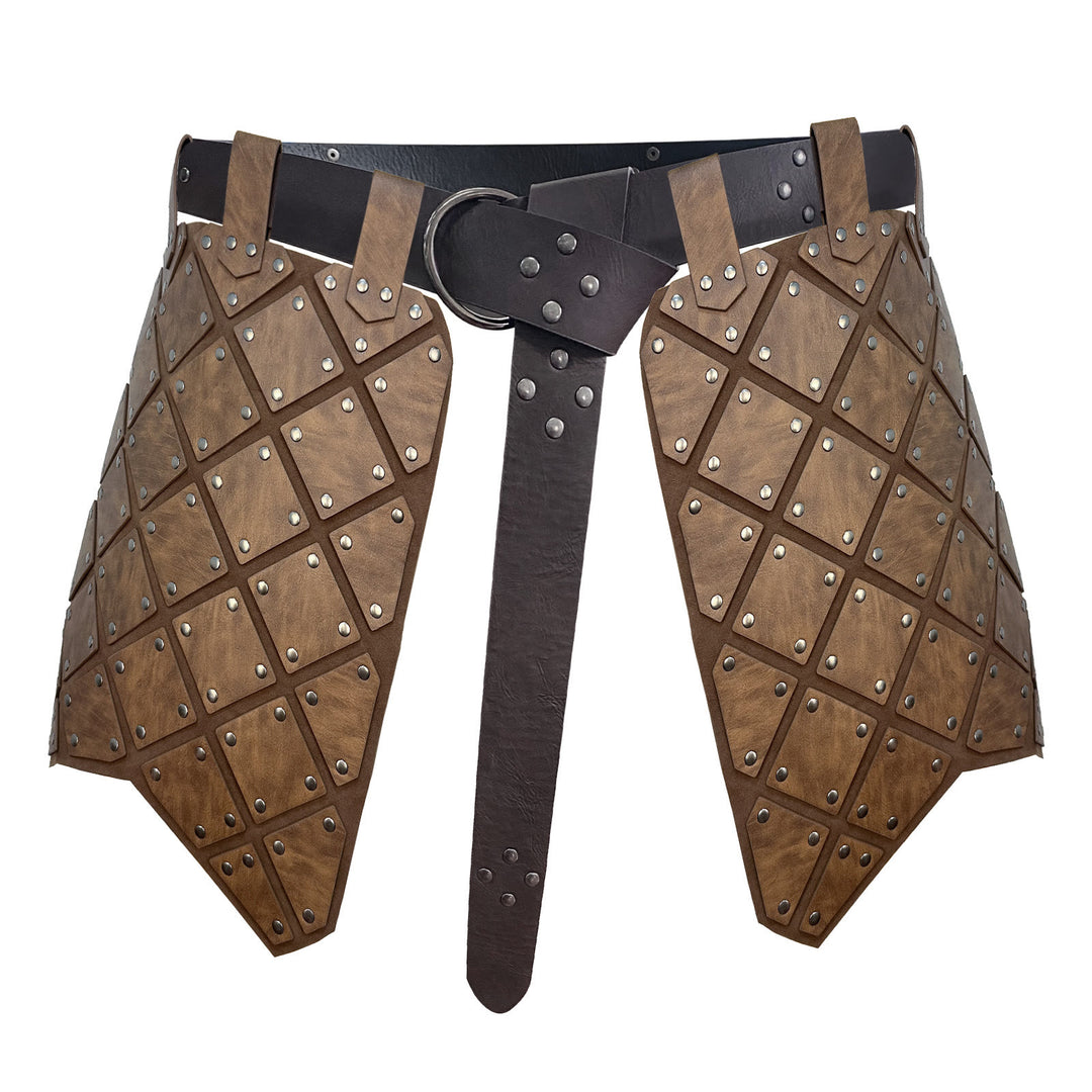WorldNorse Vintage Geometrischer Rockpanzer mit Nieten - Hellbraun - image 2