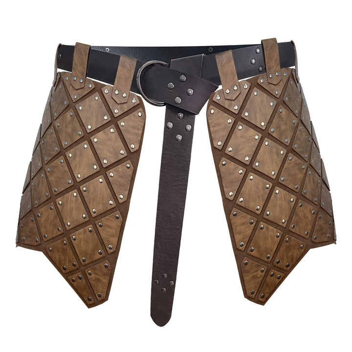 WorldNorse Vintage Geometrischer Rockpanzer mit Nieten - Hellbraun - image 2