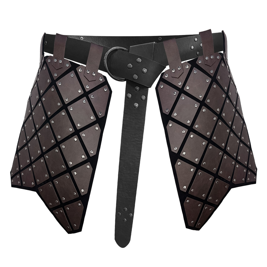 WorldNorse Vintage Geometrischer Rockpanzer mit Nieten - Dunkelbraun - image 0