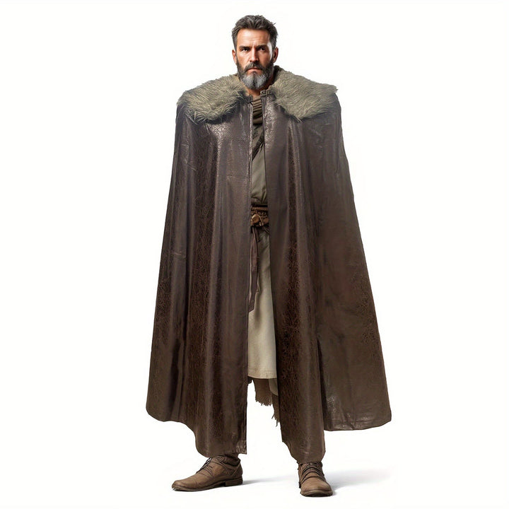 WorldNorse Vintage Cosplay-Umhang mit Pelzkragen - image 6