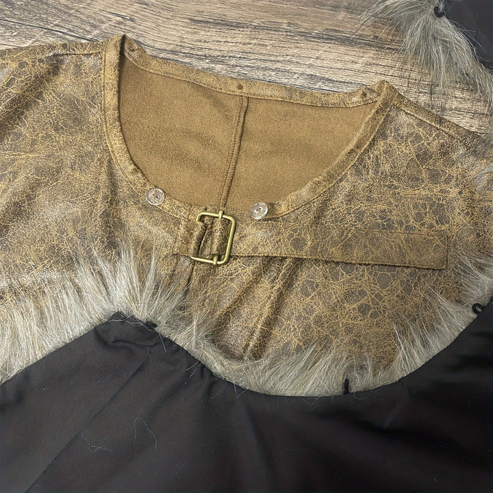 WorldNorse Vintage Cosplay-Umhang mit Pelzkragen - image 3