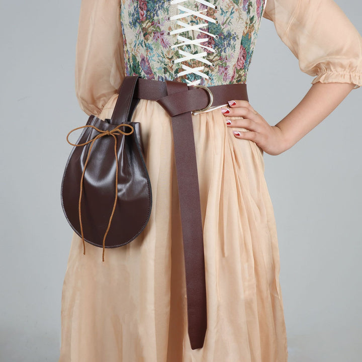 WorldNorse Closure Doppelringschnalle Kordelzugtasche & Gürtel - Gürtel+Tasche - Braun - image 0