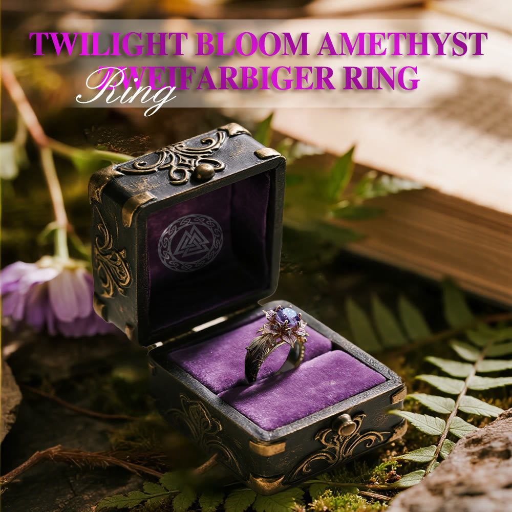 WorldNorse Twilight Bloom Amethyst-Zweitonring - image 2