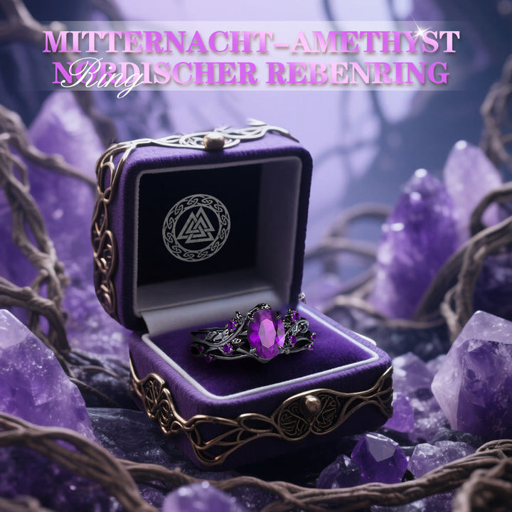 WorldNorse Midnight Amethyst Nordischer Weinring - image 2