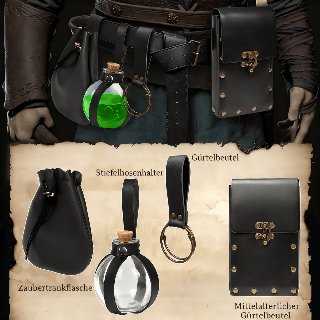 WorldNorse Gothic Zaubertrankflasche Ledertasche und Gürtel mit Nieten - image 3