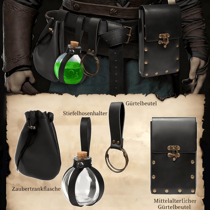 WorldNorse Gothic Zaubertrankflasche Ledertasche und Gürtel mit Nieten - image 3