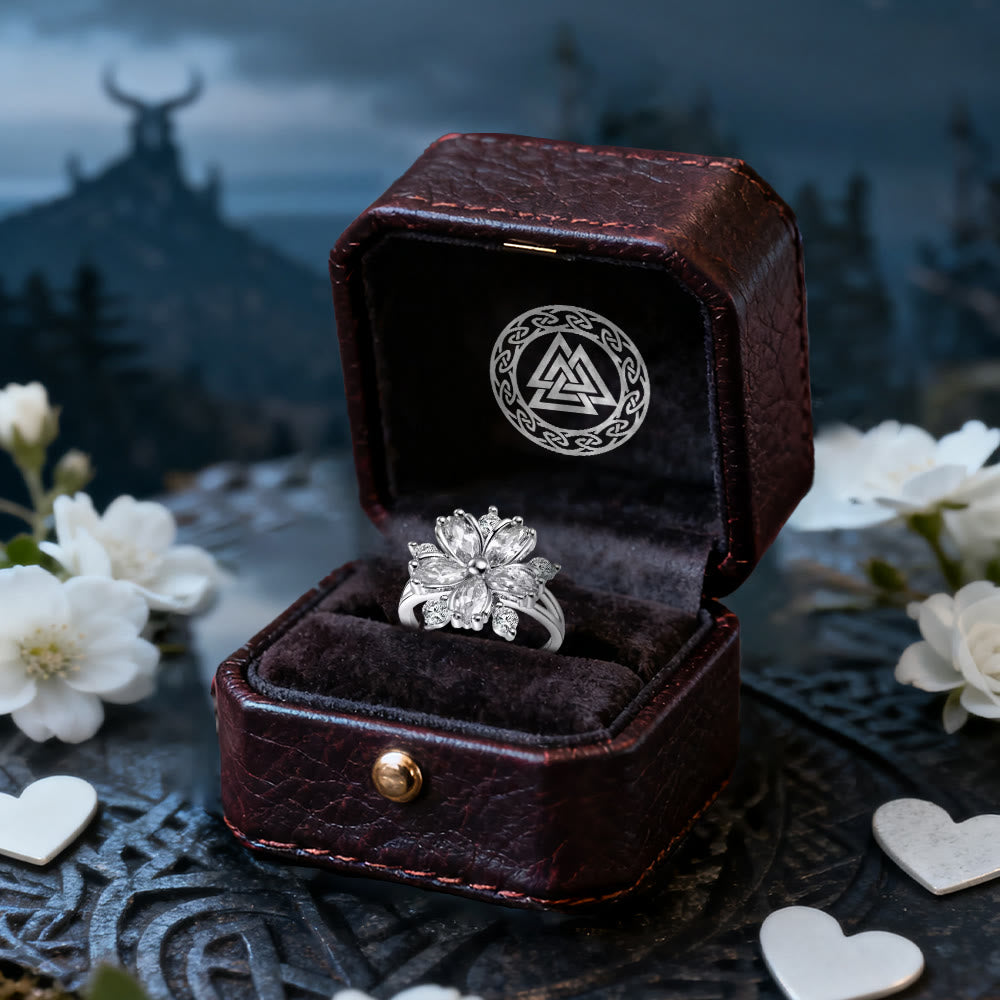 WorldNorse Ring mit rosa Kristall-Liebesblume der Erneuerung - image 9