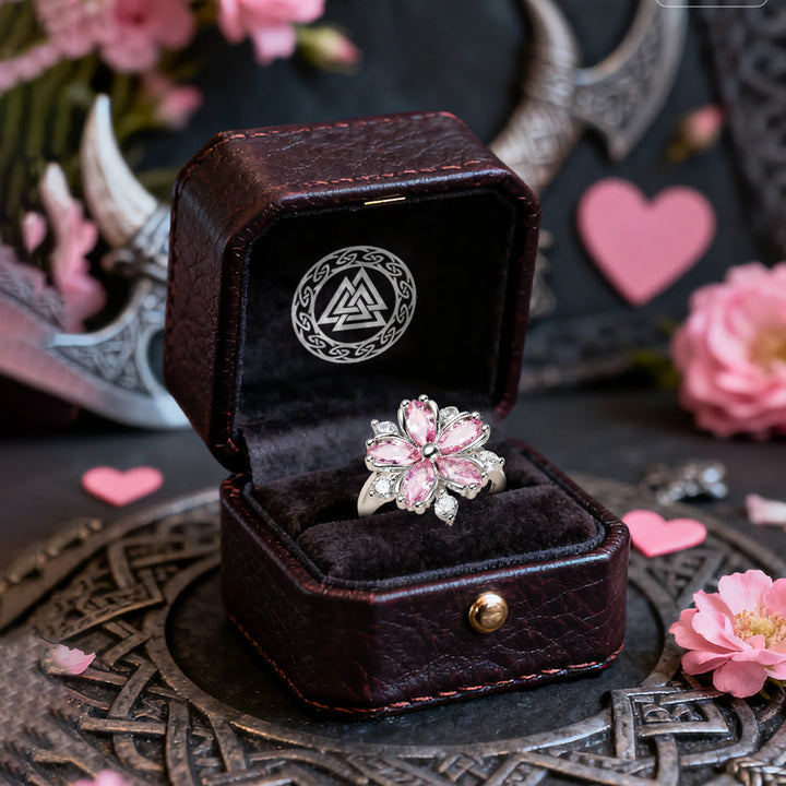 WorldNorse Ring mit rosa Kristall-Liebesblume der Erneuerung - image 4