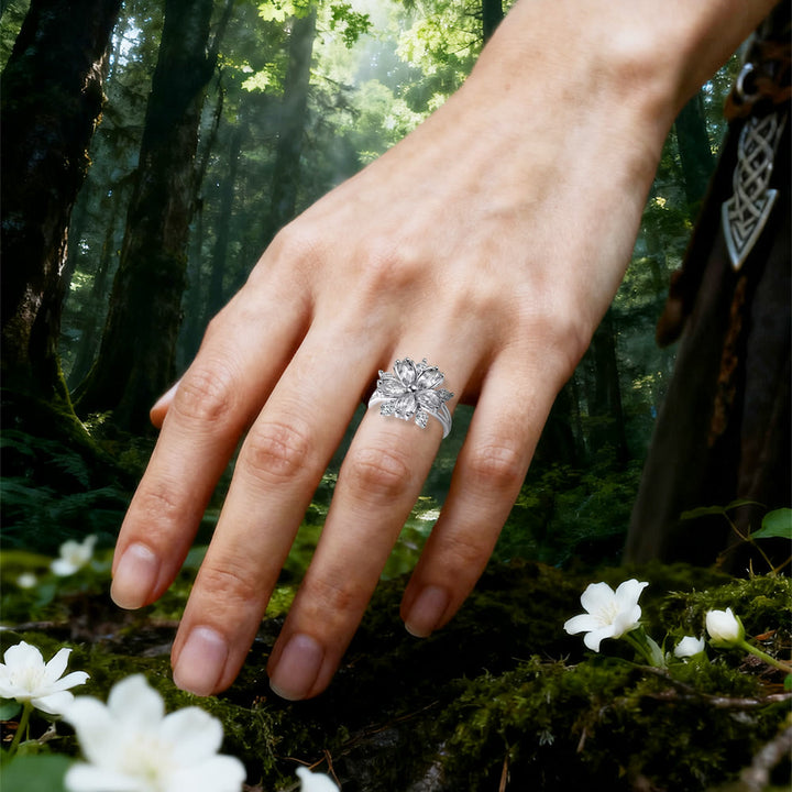 WorldNorse Ring mit rosa Kristall-Liebesblume der Erneuerung - image 6