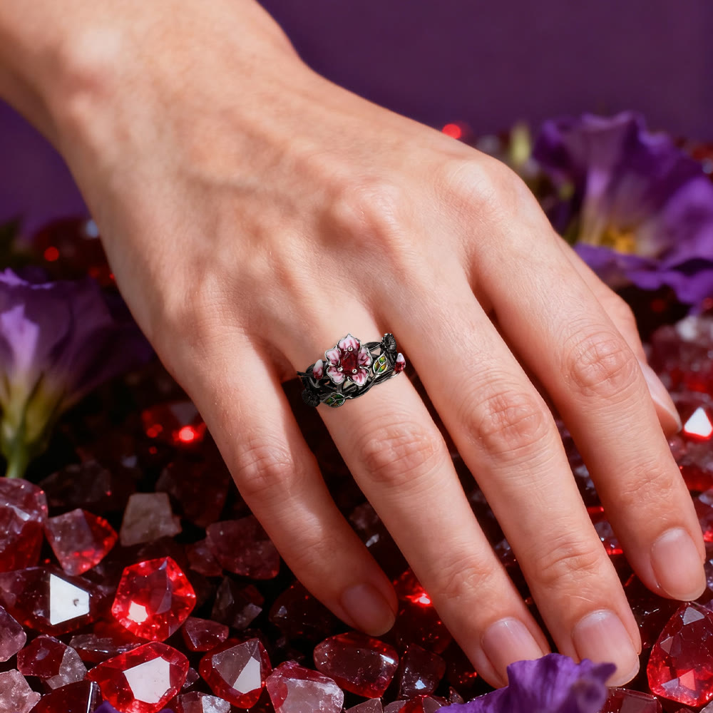 WorldNorse Mystic Tree Blossom Rubinring - image 1