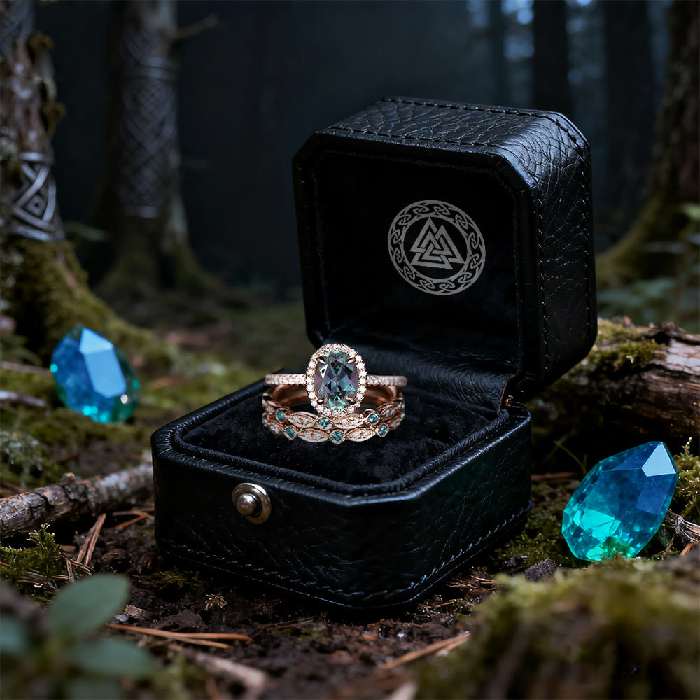 WorldNorse Glücksring aus Alexandrit und Smaragd - image 4