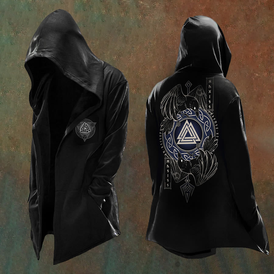 WorldNorse Gothic Valknut Rune Aufwendige Kapuzenjacke - US/UK/AU48, EU58 (4XL) - image 0
