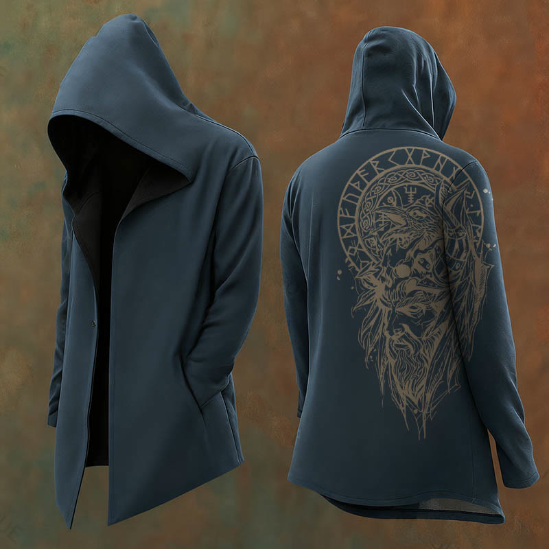 WorldNorse Gothic Vegvisir Raven Kapuzenjacke - US/UK/AU48, EU58 (4XL) - image 0