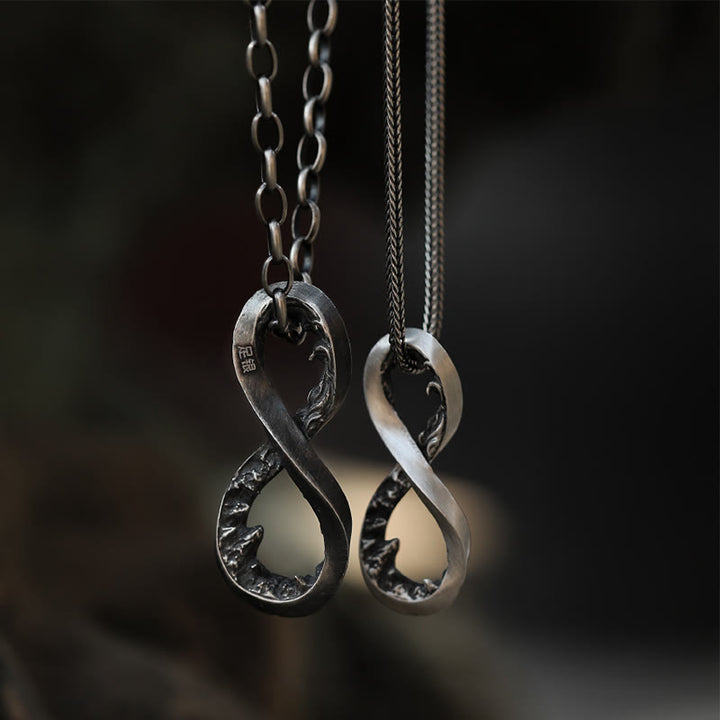 WorldNorse Handgefertigtes Halskette mit Infinity-Bergmotiv, 999 Silber - image 4