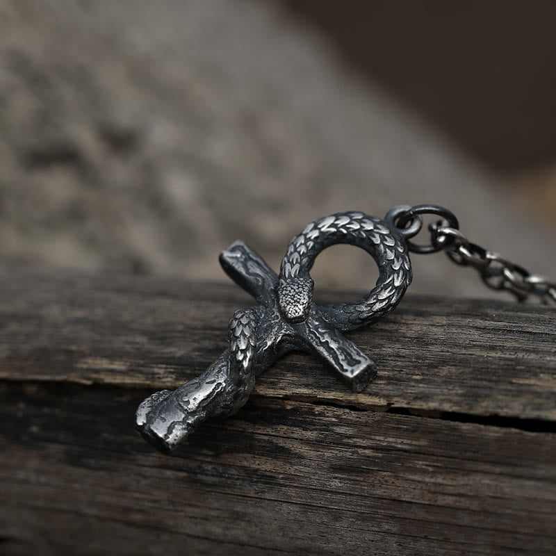 WorldNorse 999 Sterling Silber Mittelalterliche Schlangen-Ankh-Halskette - image 3