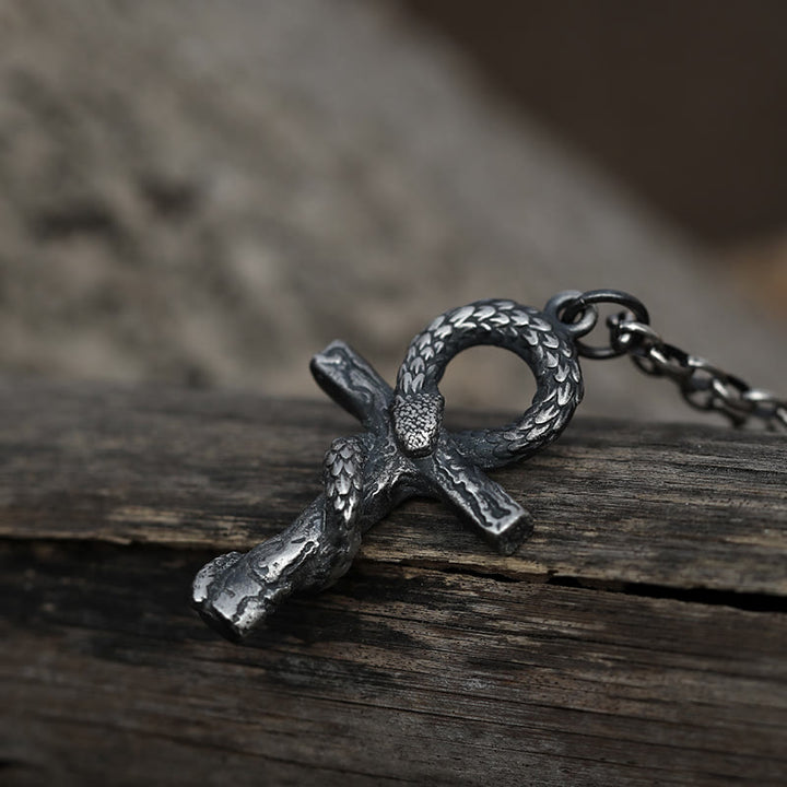 WorldNorse 999 Sterling Silber Mittelalterliche Schlangen-Ankh-Halskette - image 3