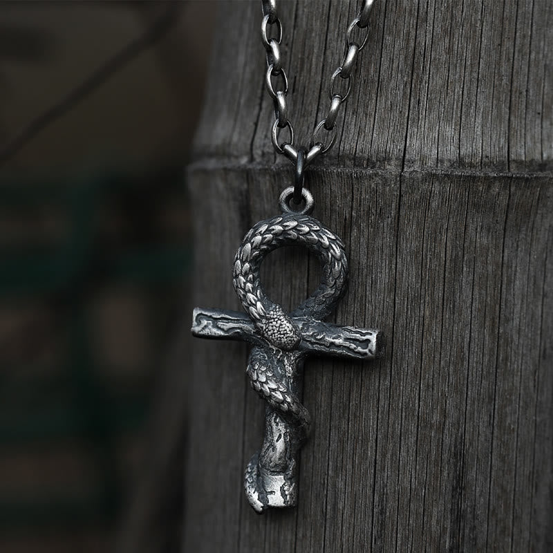 WorldNorse 999 Sterling Silber Mittelalterliche Schlangen-Ankh-Halskette - image 2
