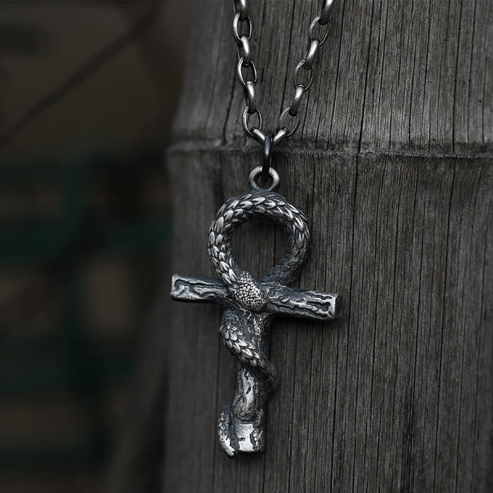 WorldNorse 999 Sterling Silber Mittelalterliche Schlangen-Ankh-Halskette - image 2