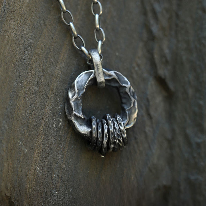WorldNorse 999 Sterling Silber Mittelalterliche gehämmerte Ringhalskette - image 3