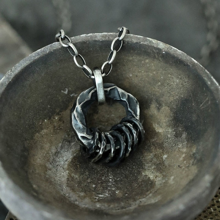 WorldNorse 999 Sterling Silber Mittelalterliche gehämmerte Ringhalskette - image 2