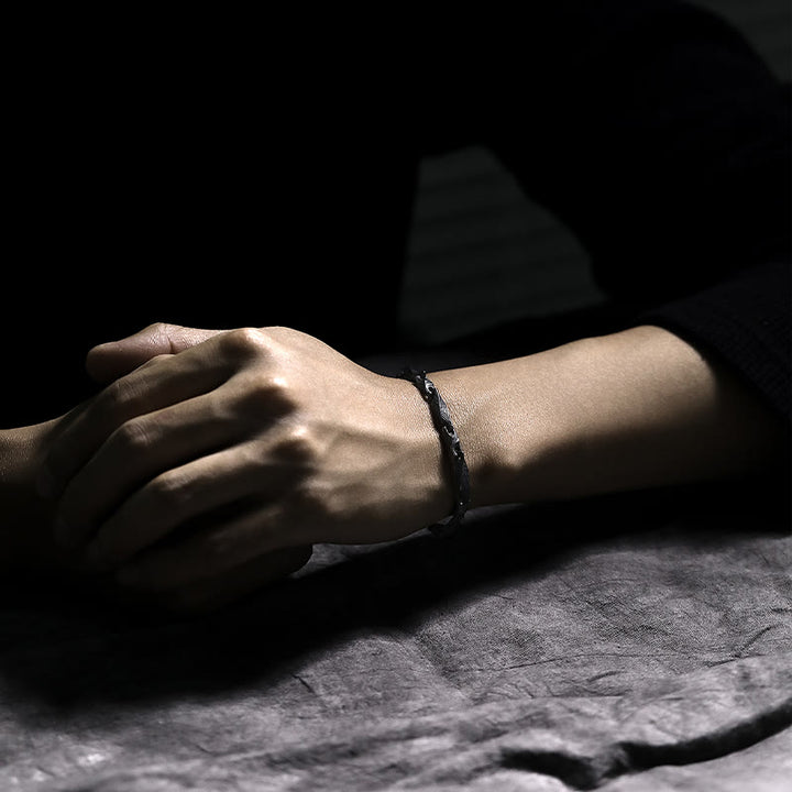 WorldNorse handgefertigtes 925er Silber Dunkel Robustes Kettenarmband - image 1