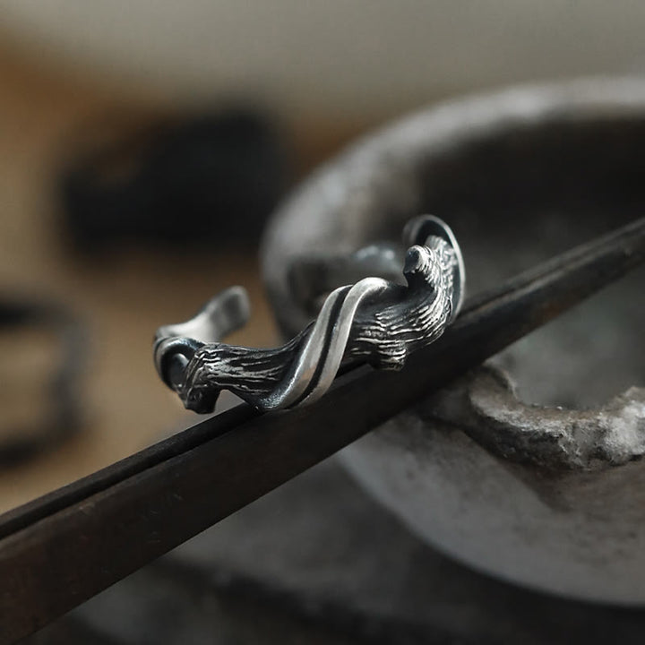 WorldNorse Handgefertigtes 999 Silber Gotischer strukturierter Astring - image 3