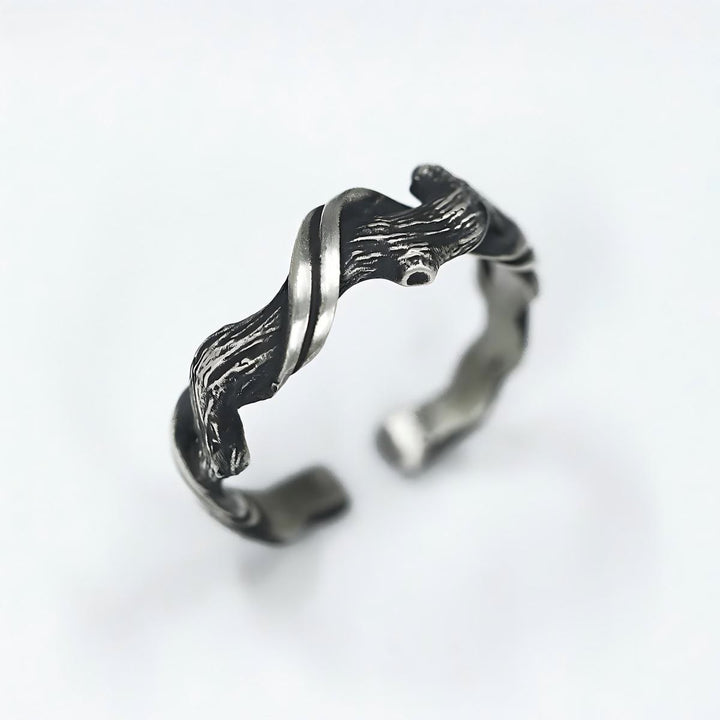 WorldNorse Handgefertigtes 999 Silber Gotischer strukturierter Astring - image 6