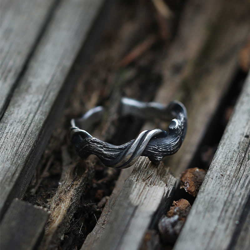 WorldNorse Handgefertigtes 999 Silber Gotischer strukturierter Astring - image 2