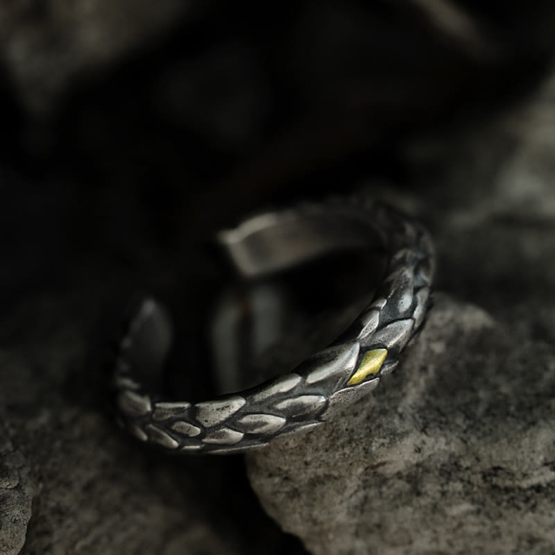 WorldNorse Ring aus handgefertigtem 925er Silber mit eingelegten Schlangenschuppen - image 6