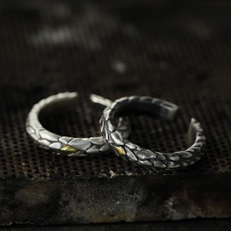 WorldNorse Ring aus handgefertigtem 925er Silber mit eingelegten Schlangenschuppen - image 5