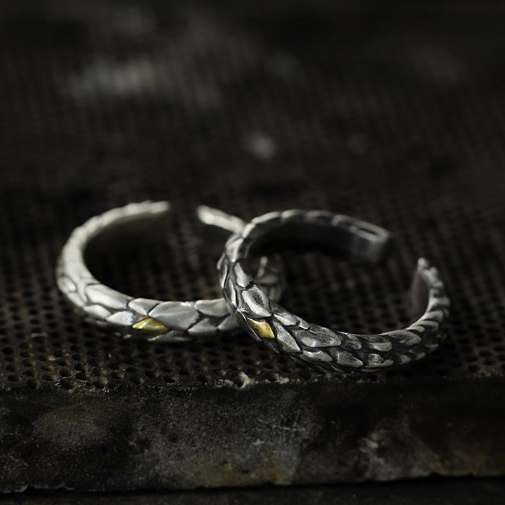 WorldNorse Ring aus handgefertigtem 925er Silber mit eingelegten Schlangenschuppen - image 5