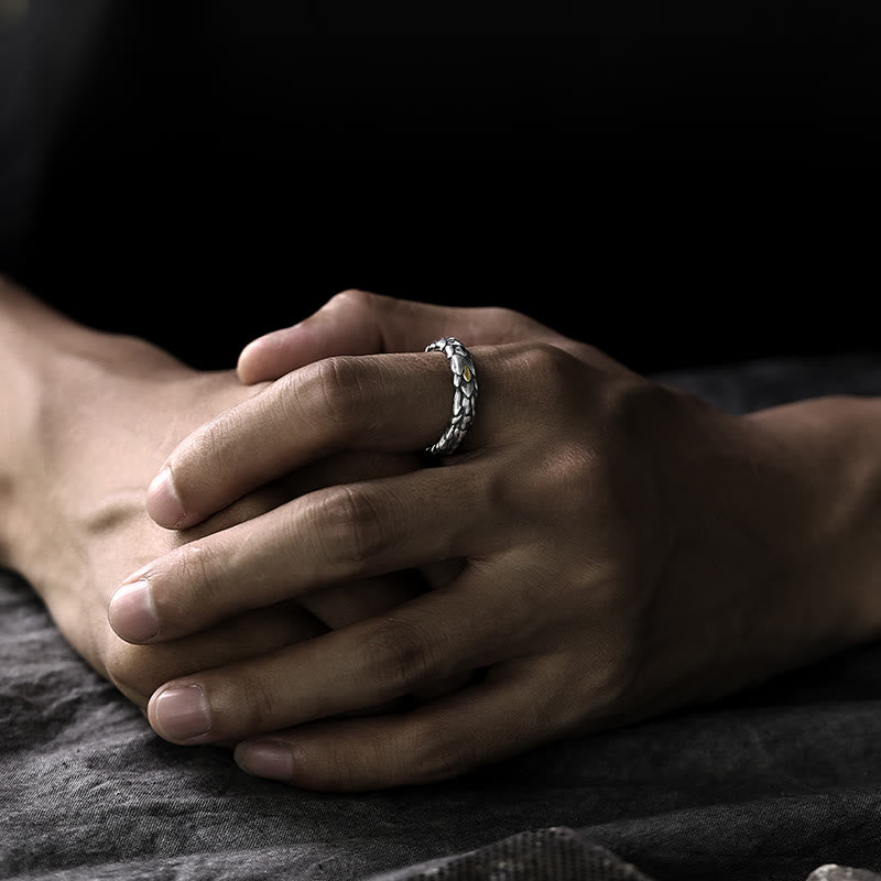 WorldNorse Ring aus handgefertigtem 925er Silber mit eingelegten Schlangenschuppen - image 7