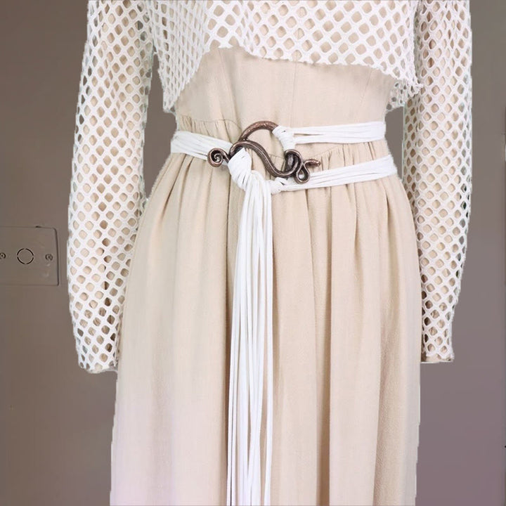 WorldNorse – Mehrriemengürtel mit schlangenförmiger Schnalle - Weiß - image 5