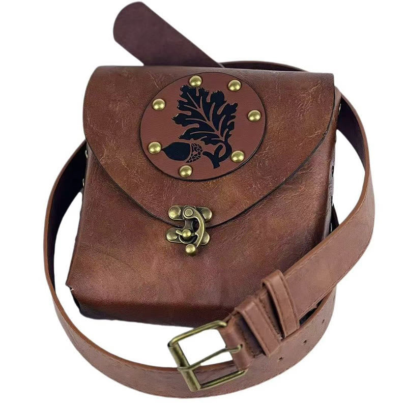 WorldNorse – Vintage-Tasche mit Eichenblatt- und Eichel-Nieten - image 1