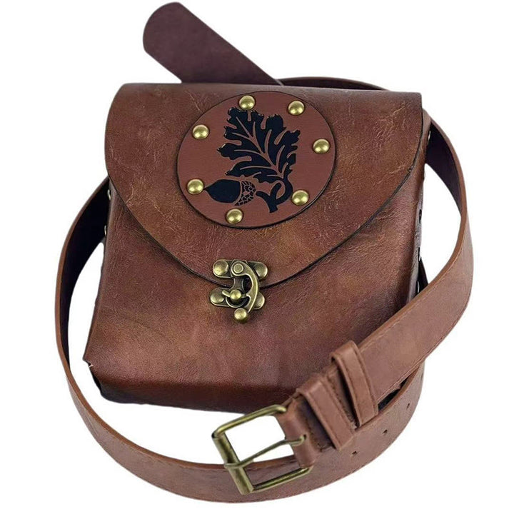 WorldNorse – Vintage-Tasche mit Eichenblatt- und Eichel-Nieten - image 1