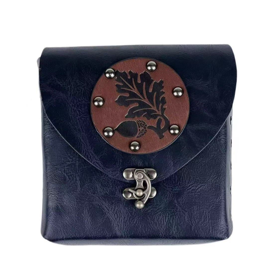WorldNorse – Vintage-Tasche mit Eichenblatt- und Eichel-Nieten - Schwarz - image 4