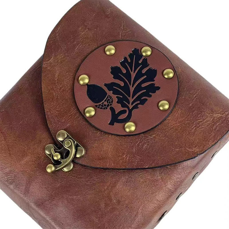 WorldNorse – Vintage-Tasche mit Eichenblatt- und Eichel-Nieten - image 3