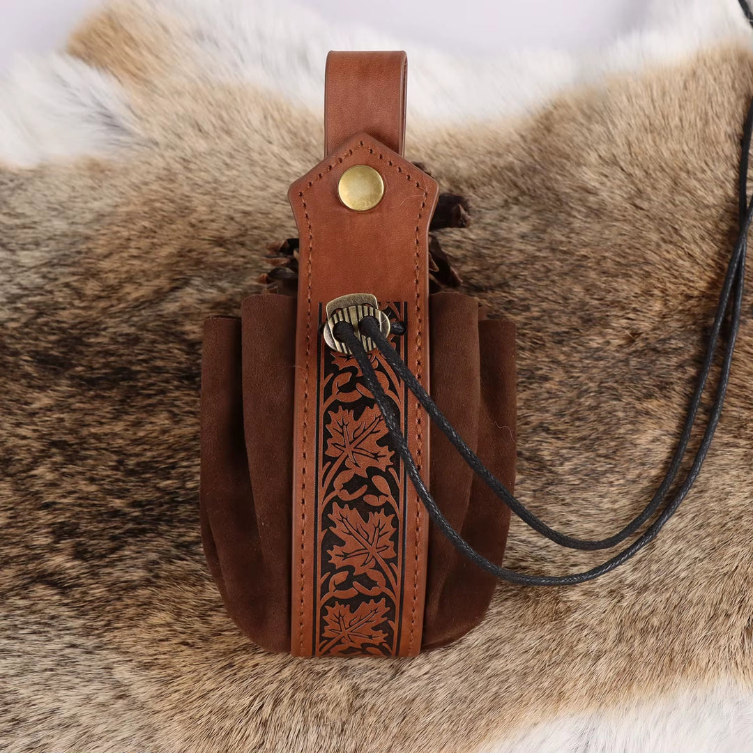 WorldNorse Leaf Lederriemen Kordelzugbeutel - image 4