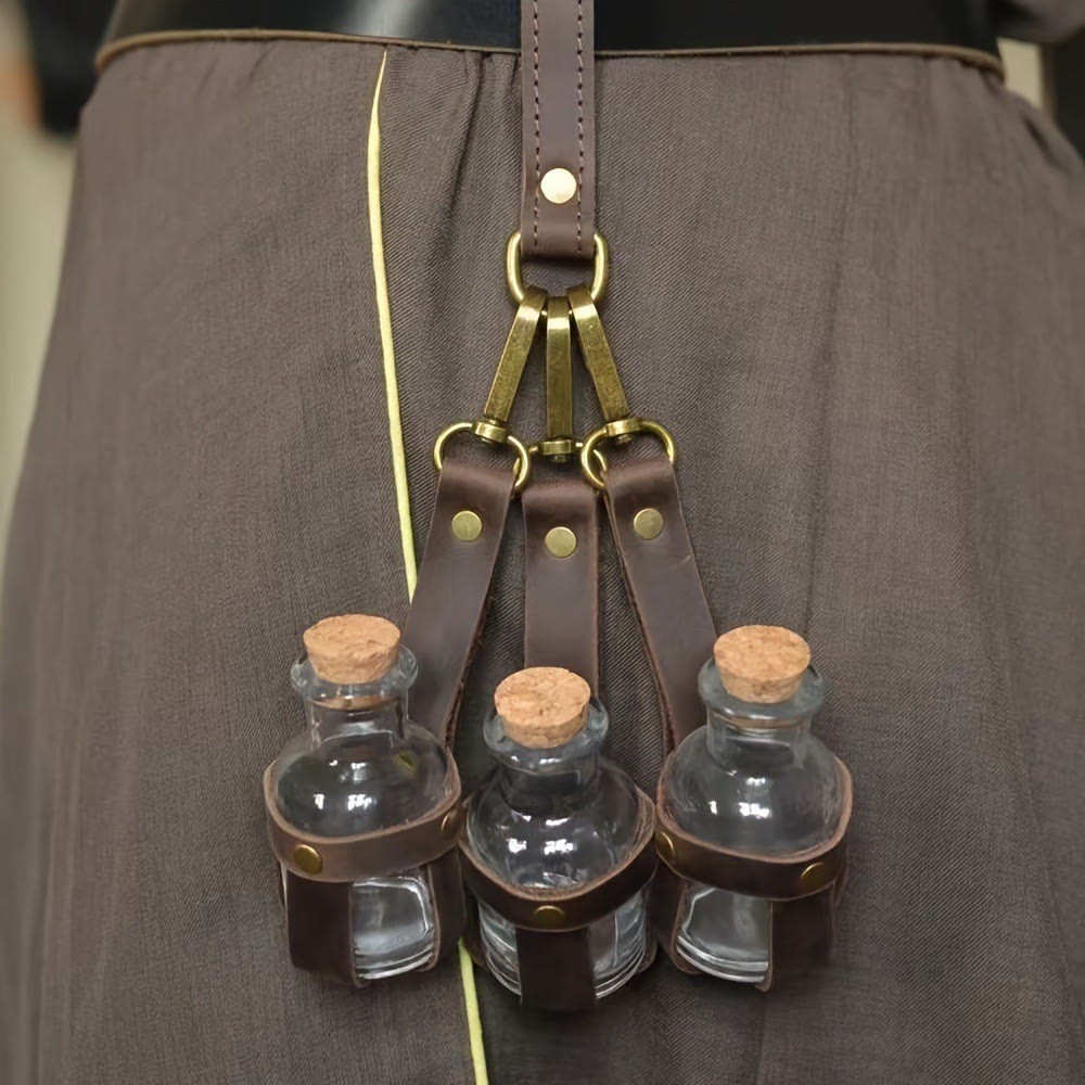 WorldNorse Vintage-Set mit Zaubertrankflaschen und Korken aus Leder - image 1