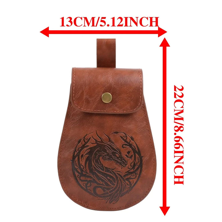 WorldNorse Retro-Ledertasche mit Drachenprägung - image 9