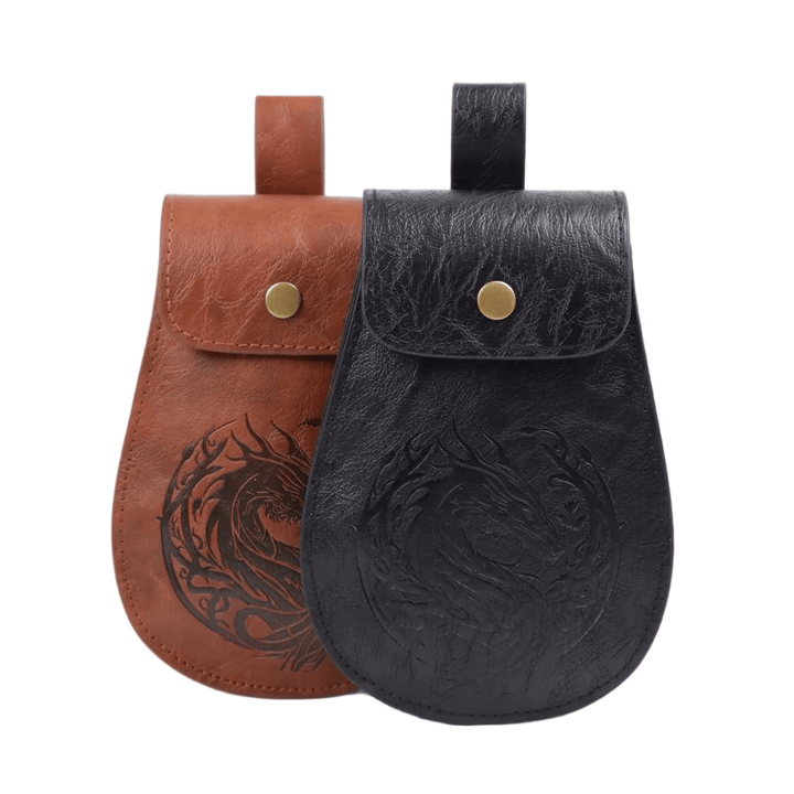 WorldNorse Retro-Ledertasche mit Drachenprägung - image 2