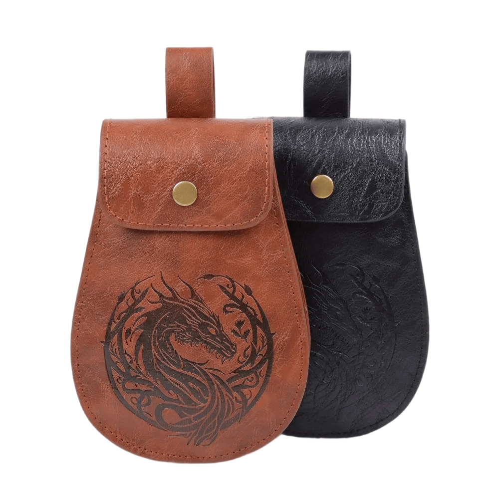 WorldNorse Retro-Ledertasche mit Drachenprägung - image 1