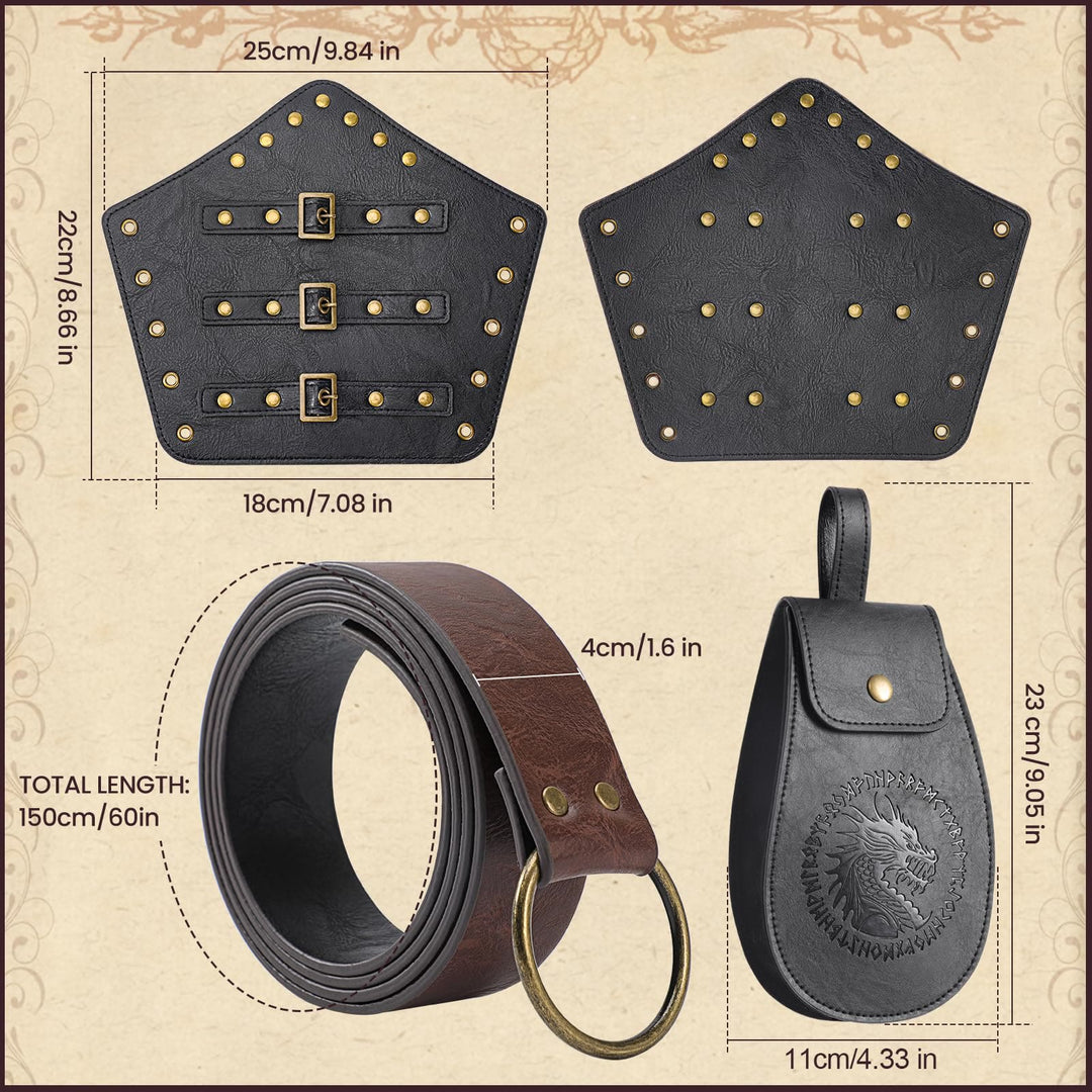 WorldNorse Vintage Drachen geprägt Schnalle Tasche Gürtel Arm Armschienen Schwert Gürtel Scheide Set - image 8