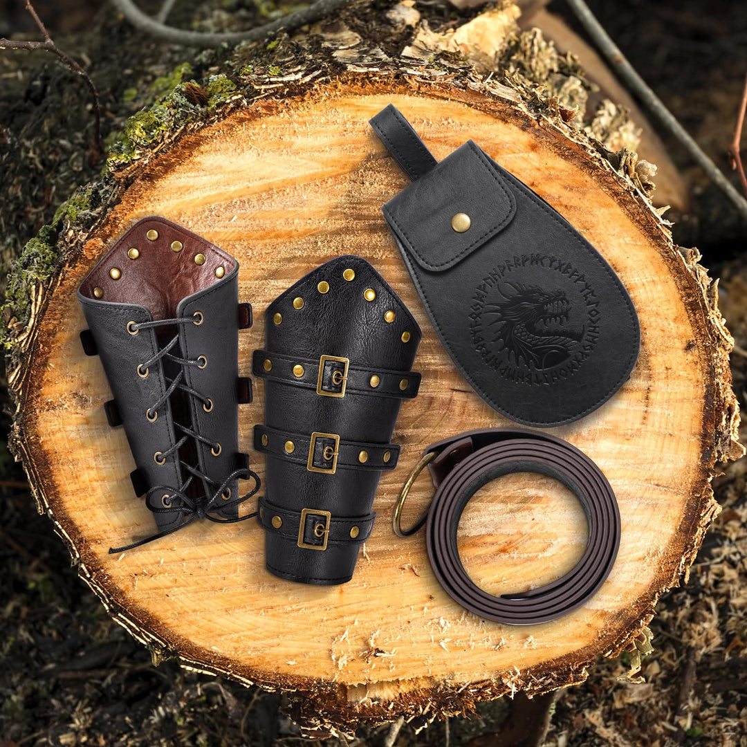 WorldNorse Vintage Drachen geprägt Schnalle Tasche Gürtel Arm Armschienen Schwert Gürtel Scheide Set - image 3