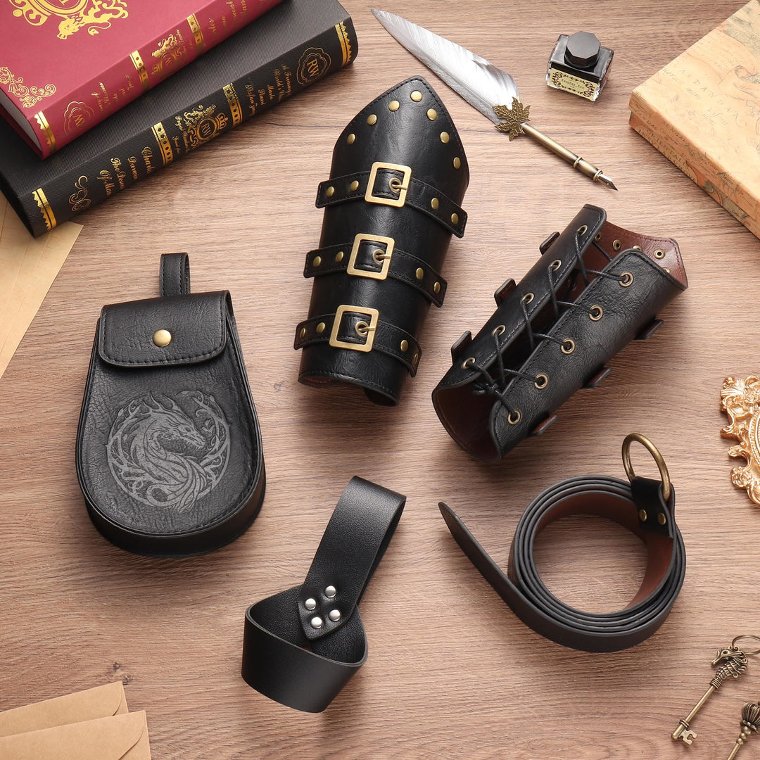 WorldNorse Vintage Drachen geprägt Schnalle Tasche Gürtel Arm Armschienen Schwert Gürtel Scheide Set - image 10