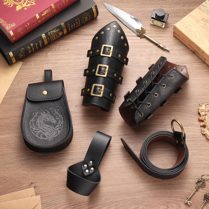 WorldNorse Vintage Drachen geprägt Schnalle Tasche Gürtel Arm Armschienen Schwert Gürtel Scheide Set - image 10