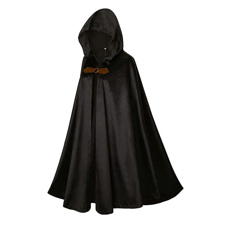 WorldNorse Rustikaler Cosplay-Umhang mit Kapuze und Schnallenbesatz - image 6