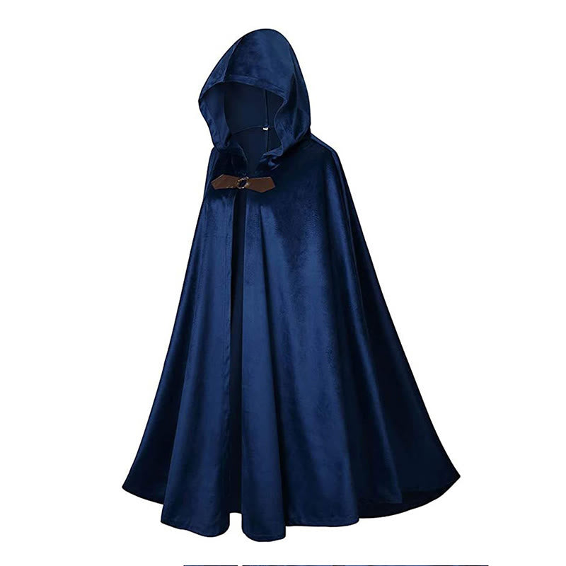 WorldNorse Rustikaler Cosplay-Umhang mit Kapuze und Schnallenbesatz - image 3