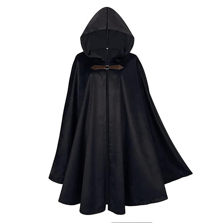 WorldNorse Rustikaler Cosplay-Umhang mit Kapuze und Schnallenbesatz - image 7